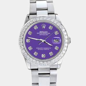 Rolex Custom Pastel Purple 1.62ct Diamonds Stainless Steel Datejust  Automatic Women's Wristwatch 31mm