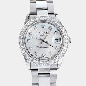 Rolex Custom White 1.62ct Diamonds Stainless Steel Datejust  Automatic Women's Wristwatch 31mm