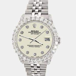 Rolex Custom 2.95ct Diamond Stainless Steel Datejust Automatic Women's Wristwatch 31 mm