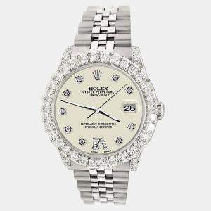 Rolex Custom 2.95ct Diamond Stainless Steel Datejust Automatic Women's Wristwatch 31 mm