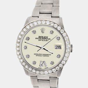 Rolex Custom 1.62ct Diamond Stainless Steel Datejust Automatic Women's Wristwatch 31 mm