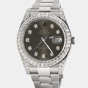 Rolex Customised  4.5CT Diamond Stainless Steel Datejust II  Automatic Men's Wristwatch 41mm