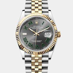 Pre Owned Rolex Datejust 126233-0035 Automatic Wimbledon 18K Yellow Gold Stainless Steel Women’s Wristwatch 36 mm