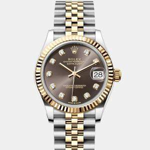 Pre Owned Rolex Datejust 278273-0022 Automatic Dark Grey Diamond 18K Yellow Gold Stainless Steel Women’s Wristwatch 31 mm