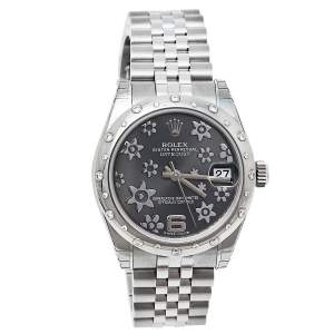 Pre Owned Rolex Grey 18K White Gold & Stainless Steel Diamond Datejust 31 178344 Women's Wristwatch 31 mm
