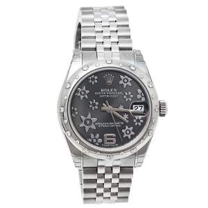 Rolex Grey 18K White Gold & Stainless Steel Diamond Datejust 31 178344 Women's Wristwatch 31 mm