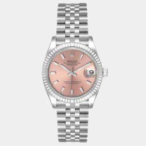 Rolex Pink 18K White Gold And Stainless Steel Datejust 278274 Women's Wristwatch 31 mm