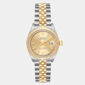 Rolex Champagne 18k Yellow Gold Stainless Steel Datejust 279173 Women's Wristwatch 28 mm