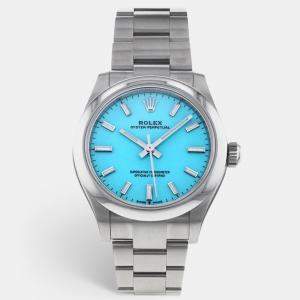 Pre Owned Rolex Tiffany Stainless Steel Oyster Perpetual 277200 Women's Wristwatch 31 mm
