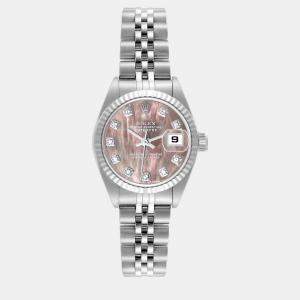 Rolex Datejust Steel White Gold MOP Diamond Dial Ladies Watch 26.0 mm