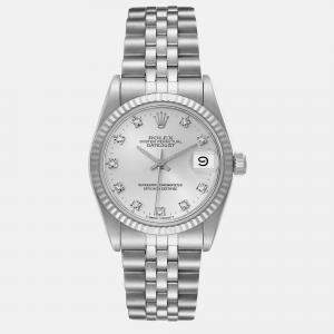 Rolex Datejust Midsize Steel White Gold Diamond Dial Ladies Watch  31.0 mm