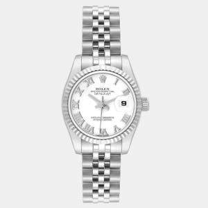 Rolex Datejust Steel White Gold White Roman Dial Ladies Watch 179174 26 mm