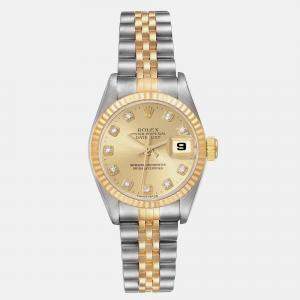 Rolex Datejust Steel Yellow Gold Diamond Dial Ladies Watch 26.0 mm