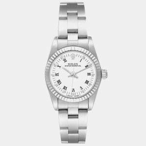 Rolex Oyster Perpetual Steel White Gold White Dial Ladies Watch  24.0 mm