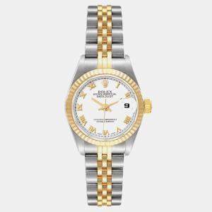 Rolex Datejust White Roman Dial Steel Yellow Gold Ladies Watch 26.0 mm