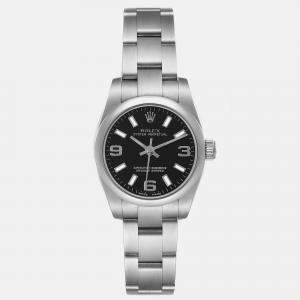 Rolex Oyster Perpetual Black Dial Steel Ladies Watch 26.0 mm