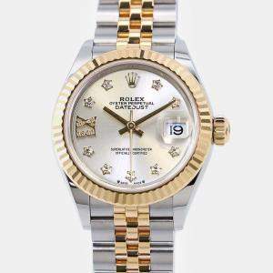 Rolex Silver 18k Yellow Gold Stainless Steel Lady Datejust 279173 Automatic Women's Wristwatch 28 mm