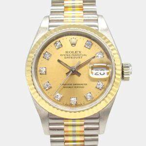 Rolex 18K Yellow Gold White Pink Gold Stainless Steel Toridoll Copper Datejust 10P Diamond L Series Wristwatch