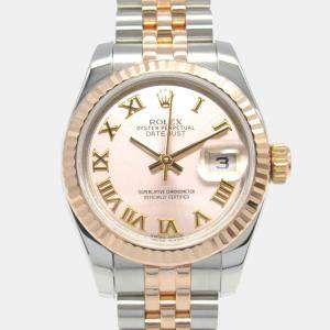 Rolex 18K Pink Gold Stainless Steel  Datejust Random Number Wristwatch