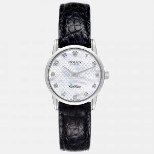 Rolex Cellini Classic White Gold MOP Dial Ladies Watch 6111