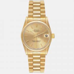 Rolex President Datejust Midsize Yellow Gold Ladies Watch 31.0 mm