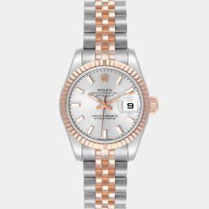 Rolex Datejust Steel Rose Gold Silver Dial Ladies Watch 26.0 mm