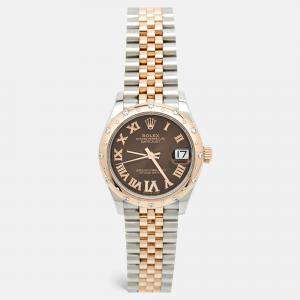 Rolex Chocolate Diamond 18K Everose Gold Oystersteel Datejust 278341RBR-003 Women's Wristwatch 31 mm