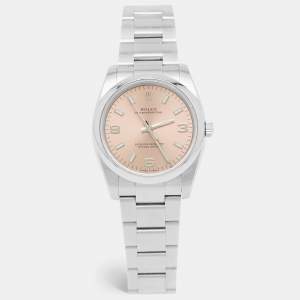 Rolex Pink Stainless Steel Oyster Perpetual 114200 Women's Wristwatch 34 mm