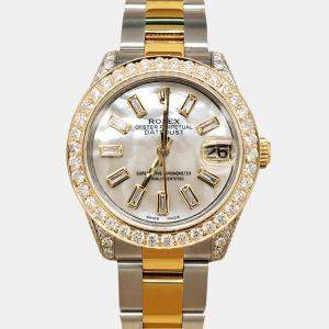 Rolex Custom White 4.2ct Diamonds 18K Yellow Gold Stainless Steel Datejust  Automatic Men's Wristwatch 36mm