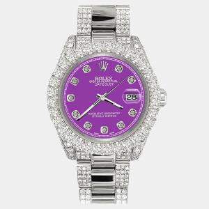 Rolex Custom Sangia 7.2ct Diamonds Stainless Steel Datejust 178240 Automatic Women's Wristwatch 31mm