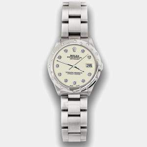 Rolex Custom Diamond Stainless Steel Datejust 78240 Automatic Women's Wristwatch 31 mm