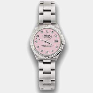 Rolex Custom Orchid Pink Diamond Stainless Steel Datejust 78240 Automatic Women's Wristwatch 31 mm