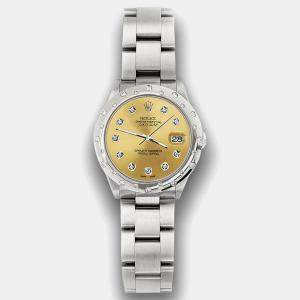 Rolex Custom Champagne Diamond Stainless Steel Datejust 78240 Automatic Women's Wristwatch 31 mm