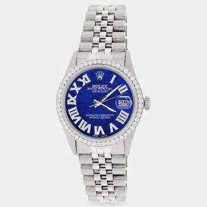 Rolex Custom Pearl Diamond Stainless Steel Datejust  Automatic Men's Wristwatch 36MM