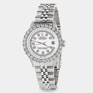 Rolex Custom White 2.35CT Diamond Stainless Steel Datejust  Automatic Women's Wristwatch 26mm