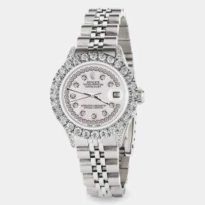 Rolex Custom Pearl 2.35CT Diamond Stainless Steel Datejust  Automatic Women's Wristwatch 26mm