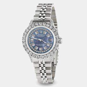 Rolex Custom Black 2.35CT Diamond Stainless Steel Datejust  Automatic Women's Wristwatch 26mm
