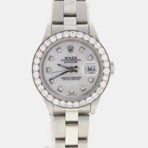 Rolex Custom Pearl Diamond Stainless Steel Datejust  Automatic Women's Wristwatch 26MM