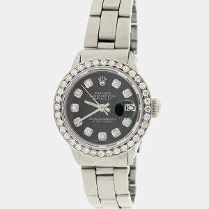 Rolex Customised  Diamond Stainless Steel Datejust  Automatic Women's Wristwatch 26mm