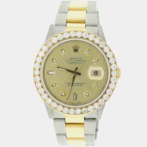 Rolex Customised  2.80CT Diamond 18K Yellow Gold Stainless Steel Datejust  Automatic Men's Wristwatch 36mm