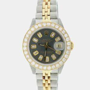Rolex Customised  1.3CT Diamond 18K Yellow Gold Stainless Steel Datejust  Automatic Women's Wristwatch 26mm