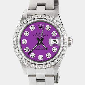 Rolex Customised Sangria Stainless Steel Datejust  Automatic Women's Wristwatch 26mm