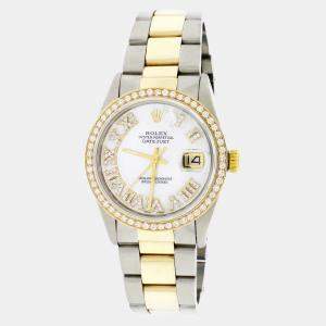 Rolex Customised  MOP 1.3CT Diamond 18K Yellow Gold Stainless Steel Datejust  Automatic Men's Wristwatch 36mm