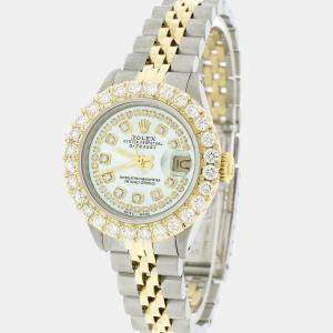 Rolex Customised  Diamond 18K Yellow Gold Datejust  Automatic Women's Wristwatch 26mm