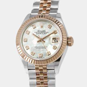 Rolex MOP 18K Rose Gold Stainless Steel Datejust 279171 Automatic Women's Wristwatch 28 mm