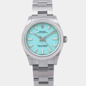 Rolex Turquoise Blue Stainless Steel Oyster Perpetual 277200 Automatic Women's Wristwatch 31 mm