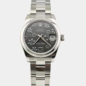 Rolex Grey Stainless Steel Datejust 178240 Automatic Women's Wristwatch 31 mm