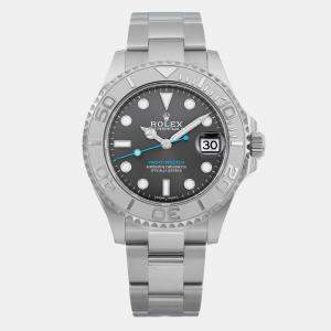 Rolex Stainless Steel Platinum Yacht-Master 268622 Automatic Men's Wristwatch 37 mm