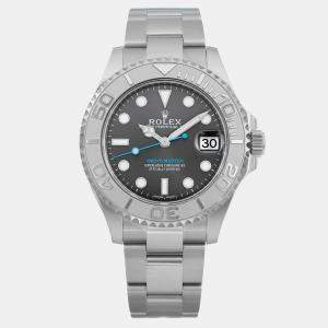 Rolex Rhodium Stainless Steel Yacht-Master 268622 Automatic Men's Wristwatch 37 mm