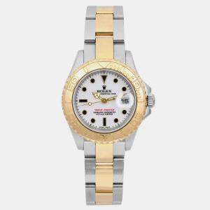 Rolex White 18k Yellow Gold Stainless Steel Yacht-Master 169623 Automatic Women's Wristwatch 29 mm